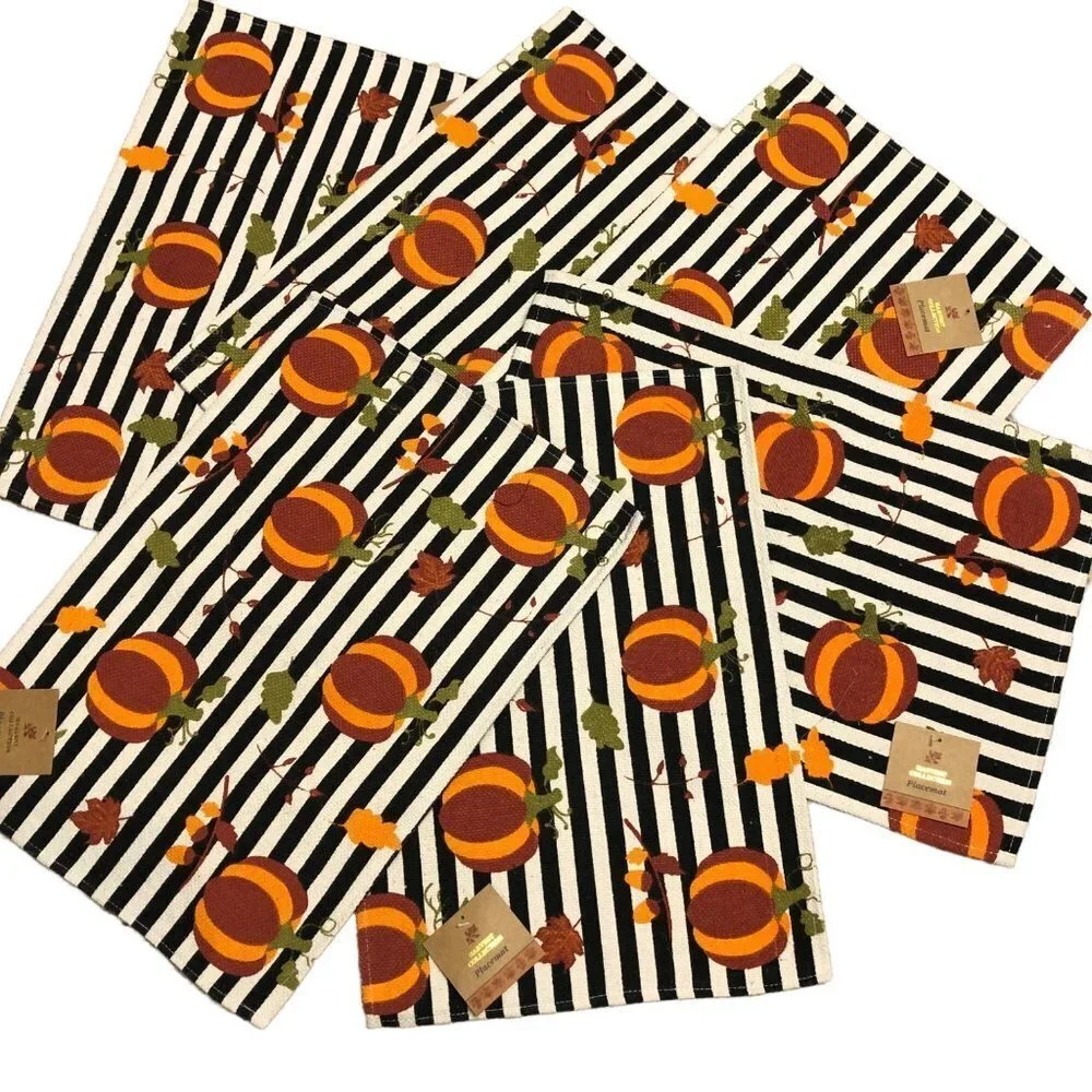 HARVEST COLLECTION SET OF 6‎ FALL PRINTED PLACE MAT 13X19 NEW WITH TAG